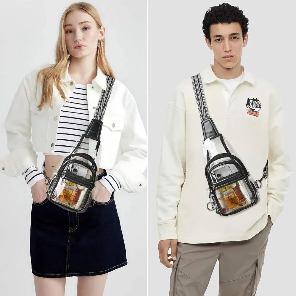 Clear Stadium Bag Crossbody Compact Durable for Concert Sports Events